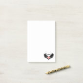 Red heart angel black wings post-it® notes (Op bureau)