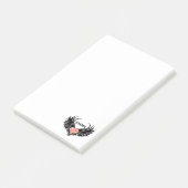Red heart angel black wings post-it® notes (Schuin)