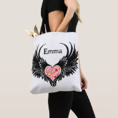 Red heart angel black wings tote bag (Dichtbij)