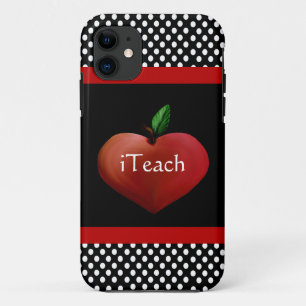 Red Heart Apple Teacher's iPhone 5 Hoesje