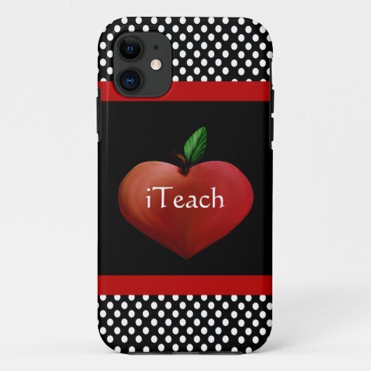 Red Heart Apple Teacher's iPhone 5 Hoesje (Achterkant)