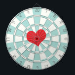 RED HEART Aqua en White Dartbord<br><div class="desc">RED HEART Aqua en White Dart Board</div>
