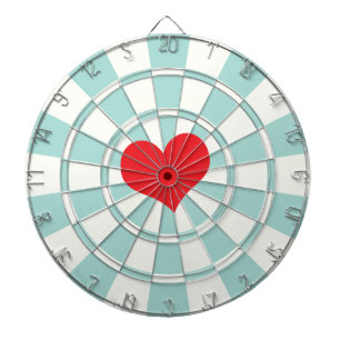 RED HEART Aqua en White Dartbord