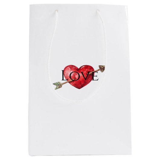 Red Heart Arrow Love Medium Cadeauzakje (Voorkant)