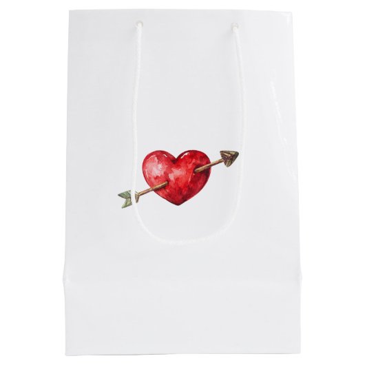 Red Heart Arrow Love Medium Cadeauzakje (Achterkant)