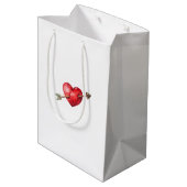Red Heart Arrow Love Medium Cadeauzakje (Achterkant Gekanteld)