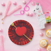 Red Heart Arrow Papieren Bordje (Feest)