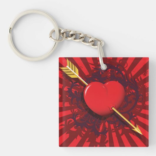 Red Heart Arrow Sleutelhanger (Voorkant)