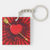 Red Heart Arrow Sleutelhanger (Achterkant)