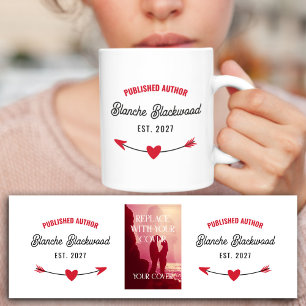 Red Heart Arrow Uitgegeven Auteur Uw Boek Hoesje Koffiemok