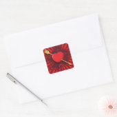 Red Heart Arrow Vierkante Sticker (Envelop)