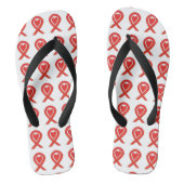 Red Heart Awareness Ribbon Art Custom Teenslippers (Voetbed)