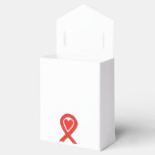 Red Heart Awareness Ribbon Art Party Favor Box Bedankdoosjes (Geopend)