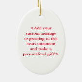 Red Heart Awareness Ribbon Ceramic Art Ornamed Keramisch Ornament (Achterkant)