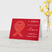 Red Heart Awareness Ribbon Custom Want Note-kaarte Kaart (Gele Bloem)
