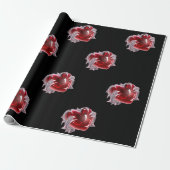 Red heart background Wrapping Paper for strong man Cadeaupapier (Uitgerold)