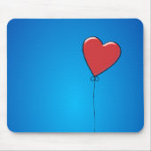Red Heart-ballon Mousepad Muismat (Voorkant)