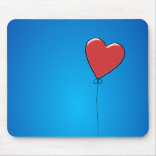 Red Heart-ballon Mousepad Muismat