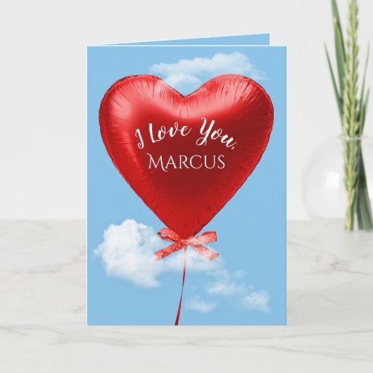 Red Heart-ballon ter nagedachtenis Kaart (Voorkant)