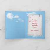 Red Heart-ballon ter nagedachtenis Kaart (Binnen)