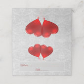 Red Heart-ballonnen Opvangkaart Plaatskaartje (Buitenkant ongevouwen)