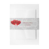 Red Heart Balloons Invitation Belly Band Uitnodigingen Wikkel (Voorkant Voorbeeld)
