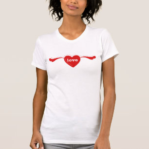 Red Heart Banner Jouw tekst T-shirt