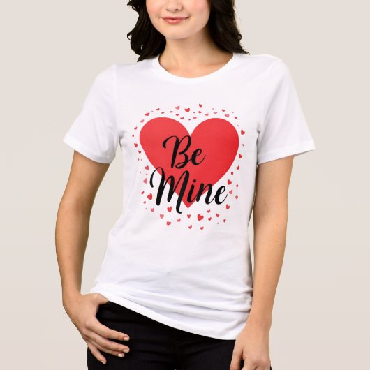 Red Heart BE MINE Valentine’s Day Gift Tri-Blend Shirt (Voorkant)