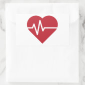 Red Heart Beats Rechthoekige Sticker (Tas)