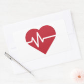 Red Heart Beats Rechthoekige Sticker (Envelop)