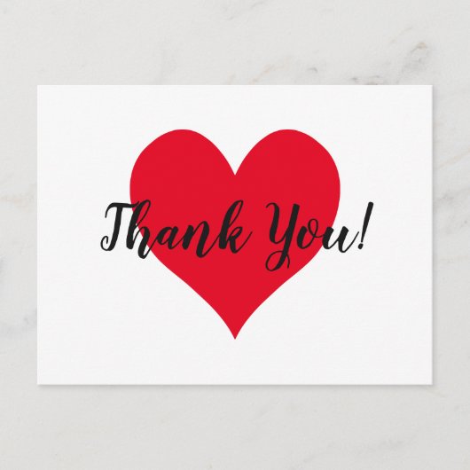 Red Heart bedankt Briefkaart (Voorkant)