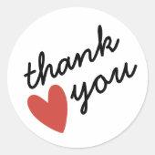 Red Heart bedankt Ronde Sticker (Voorkant)