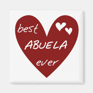 Red Heart Best Abuela Ever T-shirts en cadeautjes Magneet