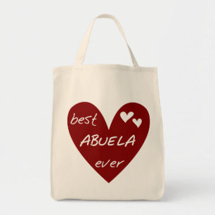 Red Heart Best Abuela Ever T-shirts en cadeautjes Tote Bag