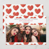 Red Heart Best Friends Photo Happy Galentine's (Voorkant / Achterkant)