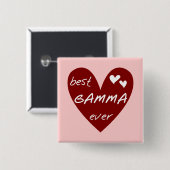 Red Heart Best Gamma Ever Tshirts en Gifts Vierkante Button 5,1 Cm (Voorkant /achterkant)