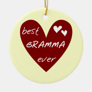 Red Heart Best Gramma Ever T-shirts en cadeautjes Keramisch Ornament