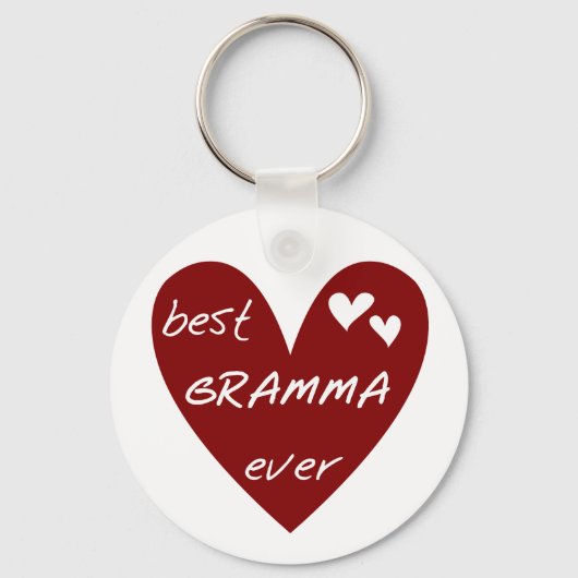 Red Heart Best Gramma Ever T-shirts en cadeautjes Sleutelhanger (Voorkant)