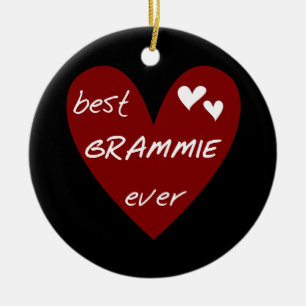 Red Heart Best Grammie Ever T-shirts en cadeautjes Keramisch Ornament