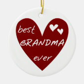 Red Heart Best Grandma Ever T-shirts en cadeautjes Keramisch Ornament (Voorkant)