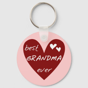Red Heart Best Grandma Ever T-shirts Gifts Sleutelhanger