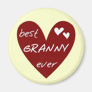 Red Heart Best Granny Ever Tshirts en Gifts Magneet