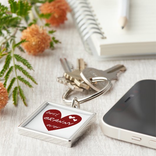 Red Heart Best Granny Ever Tshirts en Gifts Sleutelhanger (Zijkant)