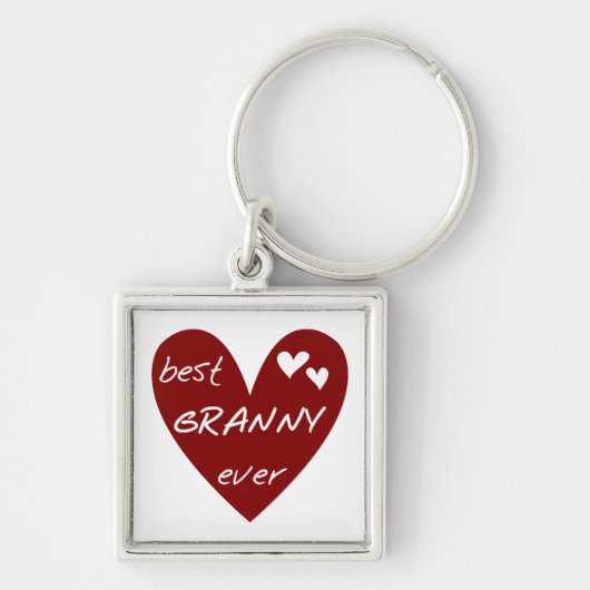 Red Heart Best Granny Ever Tshirts en Gifts Sleutelhanger (Voorkant)