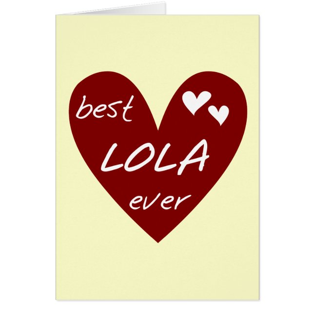 Red Heart Best Lola Ever T-shirts en cadeautjes (Voorkant)