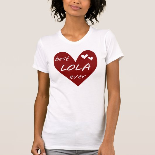 Red Heart Best Lola Ever T-shirts en cadeautjes (Voorkant)