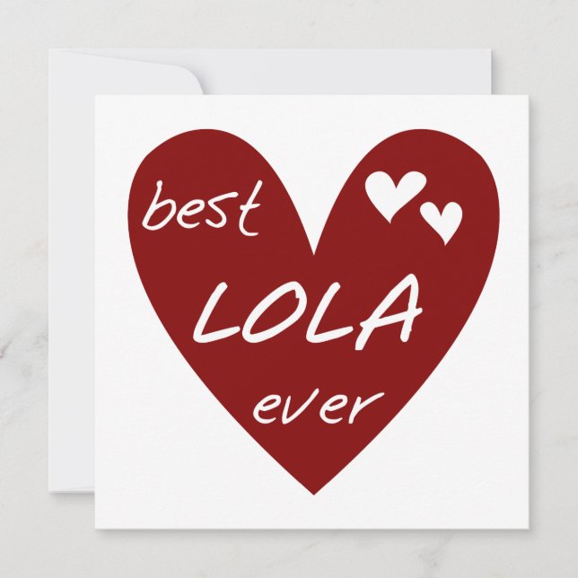 Red Heart Best Lola Ever T-shirts en cadeautjes (Voorkant)