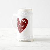 Red Heart Best Lola Ever T-shirts en cadeautjes Bierpul (Voorkant links)