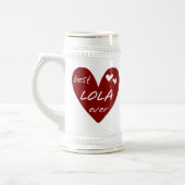Red Heart Best Lola Ever T-shirts en cadeautjes Bierpul (Links)