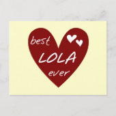 Red Heart Best Lola Ever T-shirts en cadeautjes Briefkaart (Voorkant)